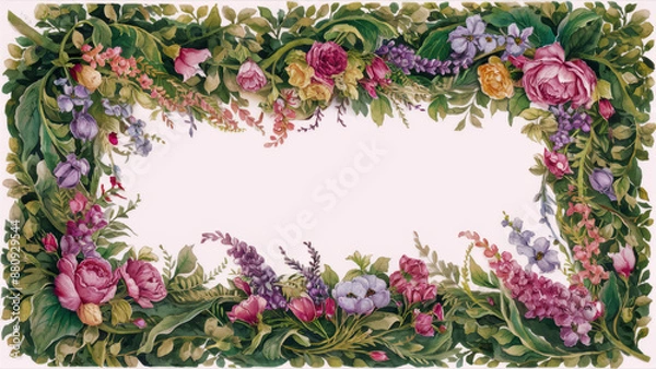 Obraz frame made of flowers