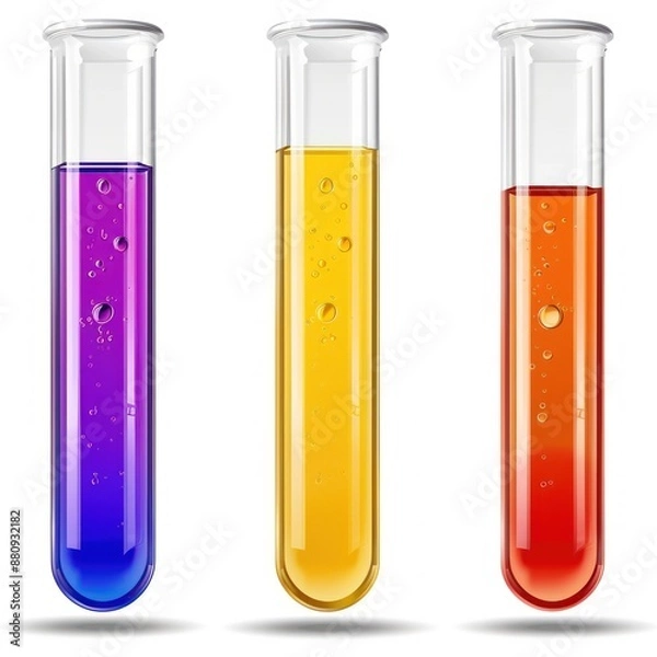 Obraz Three Test Tubes with Colorful Liquids