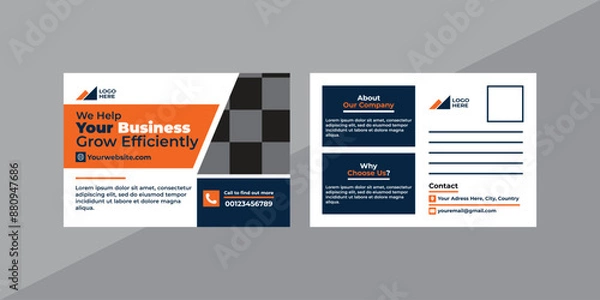 Fototapeta Best Premium Design Post Card Vector Template