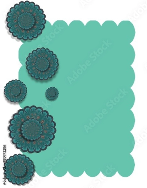 Obraz Abstract green frame with flowers