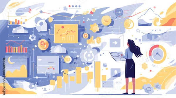 Obraz Business Intelligence abstract concept vector illustrator