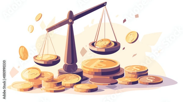 Obraz Business measurement of price and value with scale 