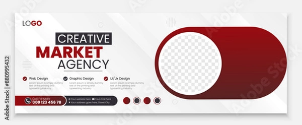 Obraz social media cover vector templates fully editable, advertising design, social media banner post, Business conference, webinar Facebook cover, business Facebook Cover Design, web banner