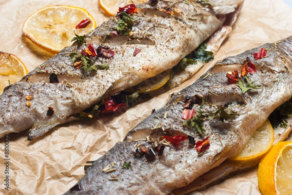 Fototapeta Roasted trout