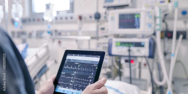 Fototapeta Advanced Hospital Technology for Patient Monitoring, Cutting-Edge Patient Monitoring Systems in Healthcare
