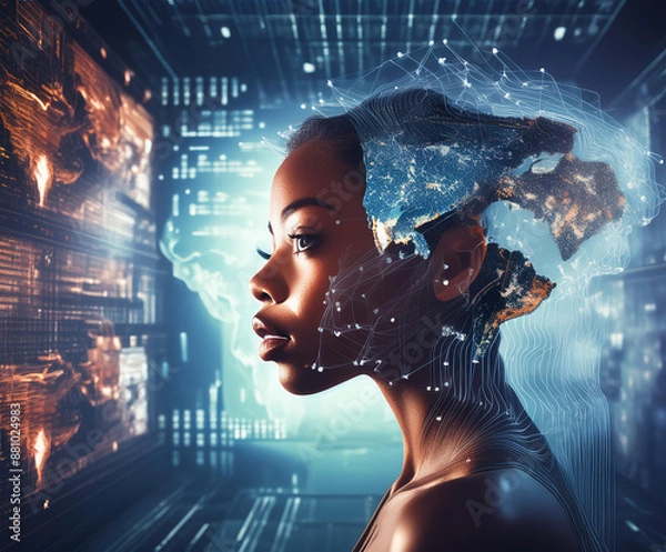 Fototapeta AI Awakening: A Computer's Quest for World Domination