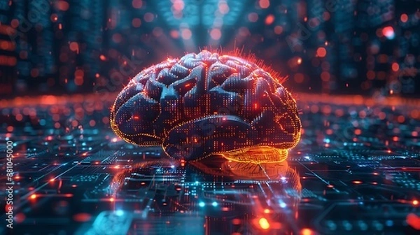 Fototapeta AI Digital Brain background