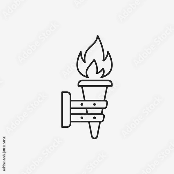 Fototapeta Torch line icon