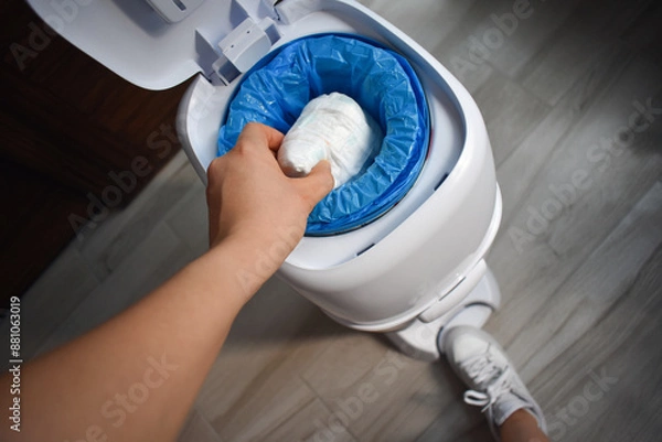 Obraz Special trash can for diaper disposal