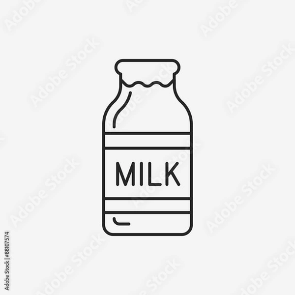 Fototapeta milk line icon