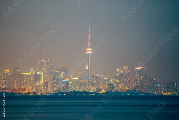 Obraz Cityscape glow at night