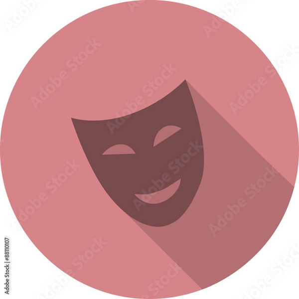 Fototapeta smiling mask in flat shadow