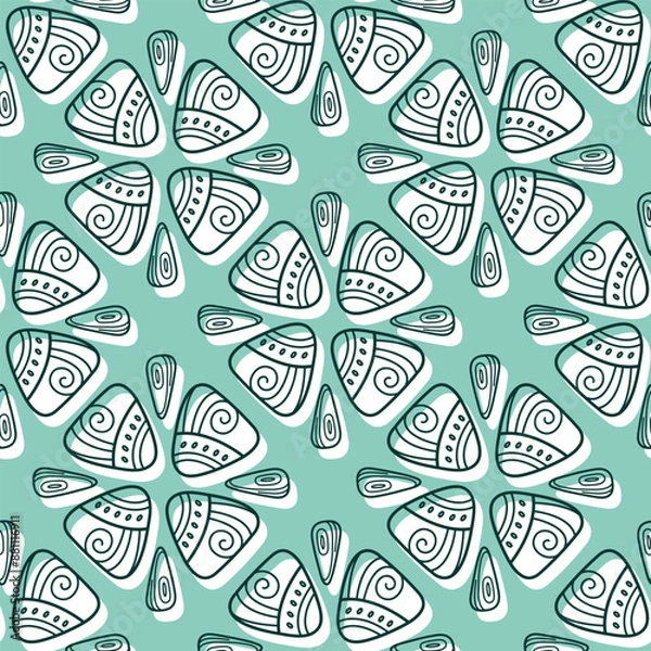 Fototapeta Seamless vector pattern with rocks. Abstract marine background. Good for textiles, wrapping paper, wallpaper.