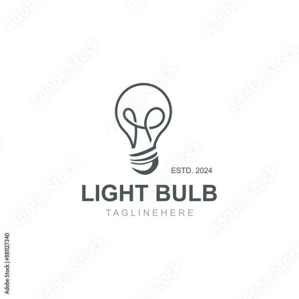 Fototapeta Light bulb creative lamp logo icon and business design bulb digital technology smart idea template