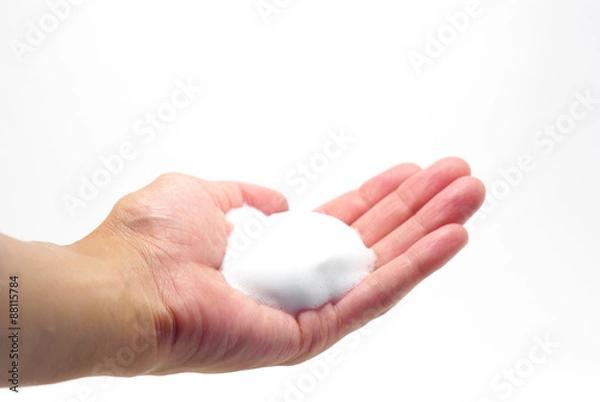 Obraz 泡　男性の手