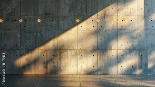 Fototapeta Illuminated concrete wall with space for text