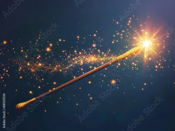 Fototapeta Magic Wand with Sparkling Trail
