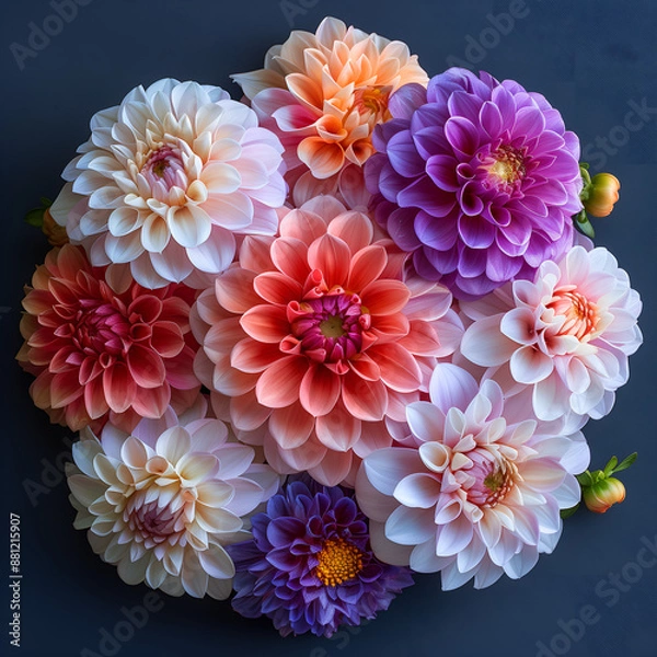 Obraz Mixed flowers bouquet isolated on a transparent background
