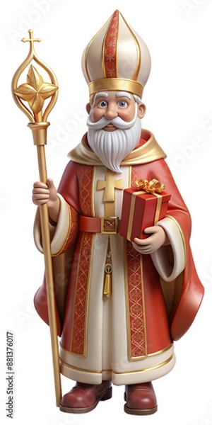 Obraz Regal 3D Saint Nicholas in ornate red robe