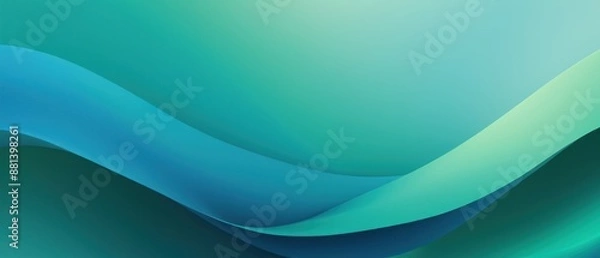 Fototapeta Abstract Fluid Shapes in Green and Blue Gradient