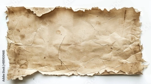 Fototapeta Vintage paper with torn edges on white background for design