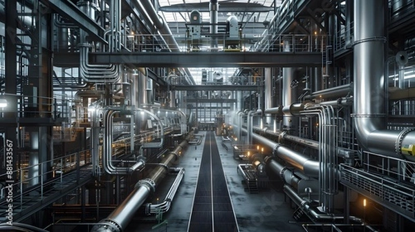 Fototapeta Realism of Feel the energy of a busy industrial factory captured in every pixel. very detailed