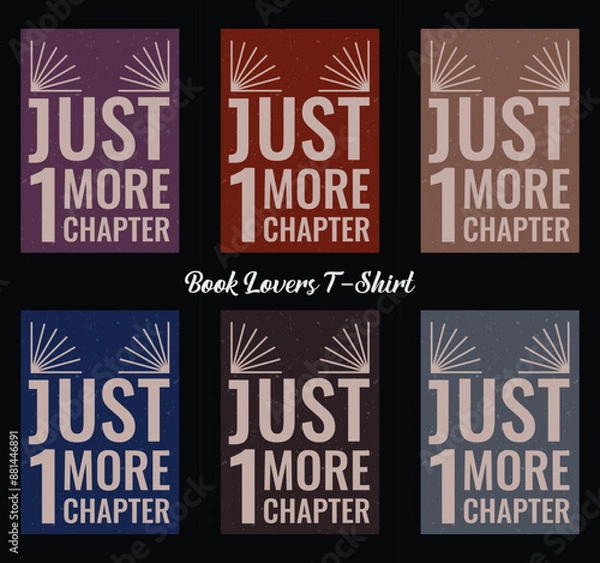Obraz A collection of posters with the words Just one more chapter for book lovers