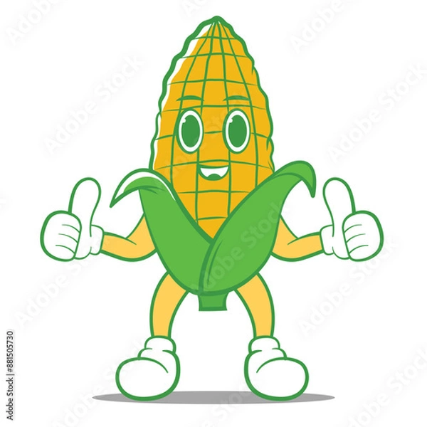 Obraz cute corn classic character mascot icon, editable vector hand drawn