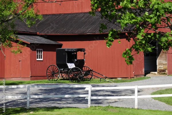 Obraz Amish Barn and Buggy