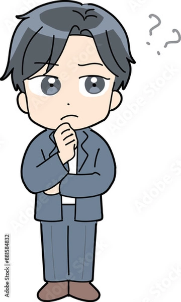 Fototapeta 考えているビジネスカジュアルの男性