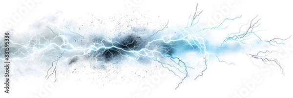 Fototapeta Electricity spark, flash light, and smog background.