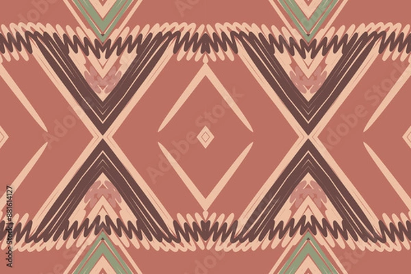 Obraz Beautiful carpet ethnic art. Geometric ethnic seamless pattern in tribal. American, Mexican style. Design for background, wallpaper, illustration, fabric, clothing, carpet, textile, batik, embroidery.