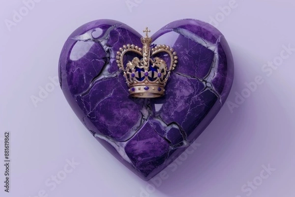 Obraz A Broken Heart with a Golden Crown