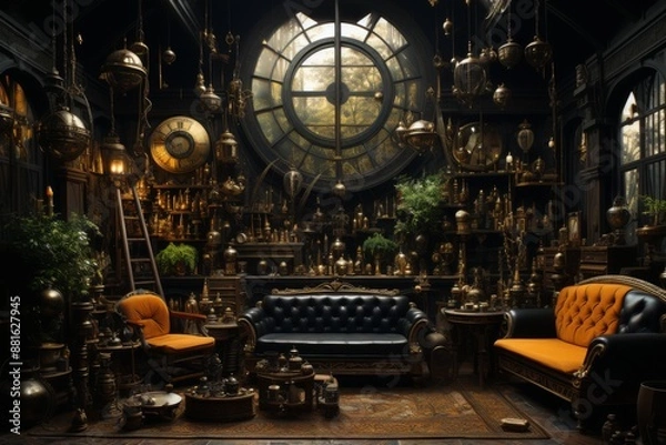 Obraz A Mysterious and Ornate Room Filled with Antique Treasures