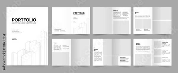 Fototapeta Architecture portfolio or portfolio layout template design