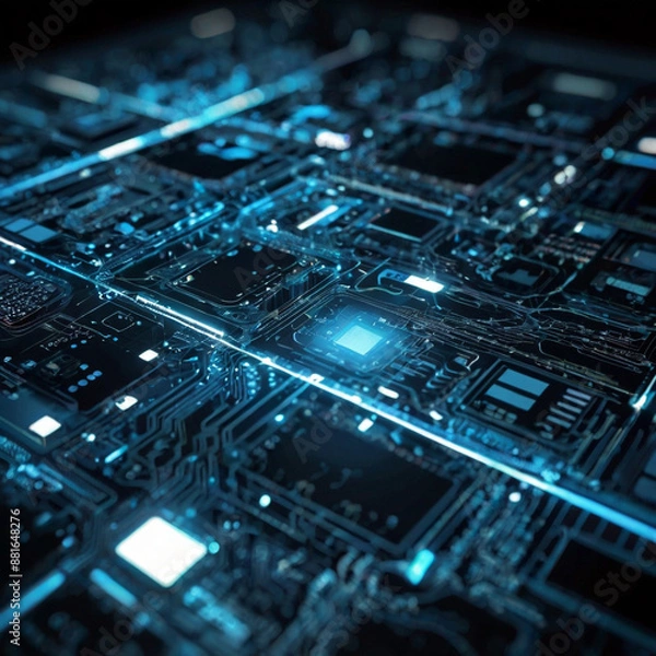 Fototapeta Technology abstract background. Digital technology, internet network connection, big data.