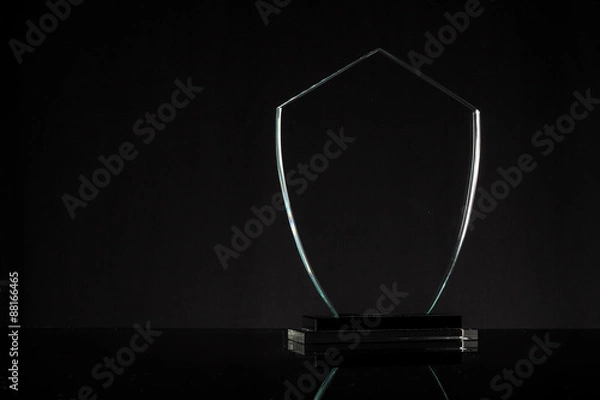 Obraz glass trophy in black background
