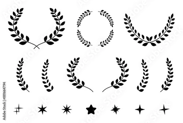 Fototapeta 月桂冠　ローレルのアイコン　イラスト