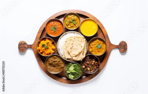 Obraz  Indian thali on a white background