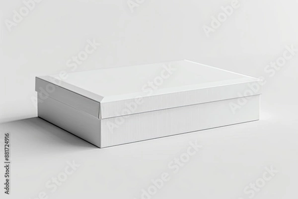 Fototapeta Blank White Box Mockup on Isolated White Background created with Generative AI