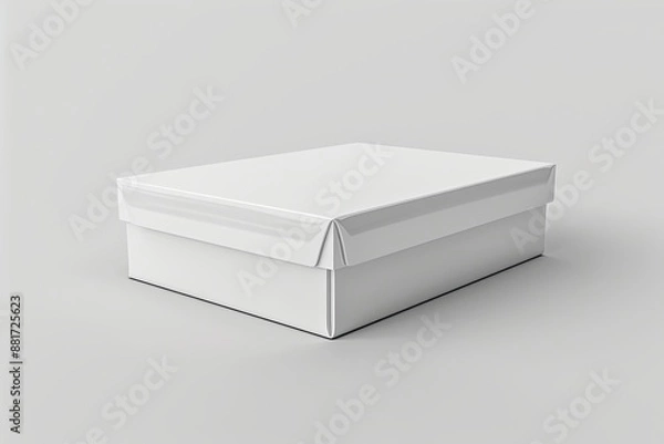 Fototapeta Blank White Box Mockup on Isolated White Background created with Generative AI