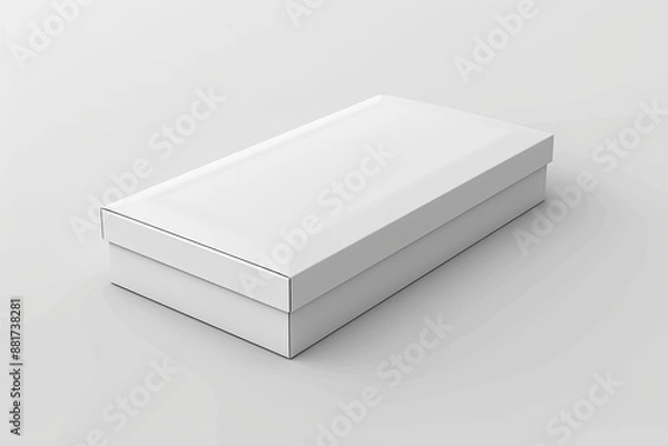 Fototapeta Blank White Box Mockup on Isolated White Background created with Generative AI