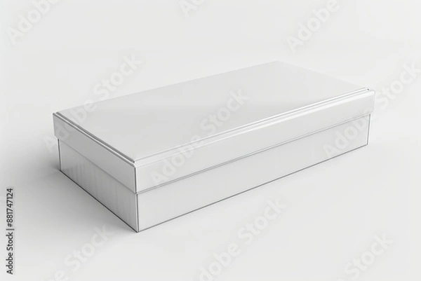Fototapeta Blank White Box Mockup on Isolated White Background created with Generative AI