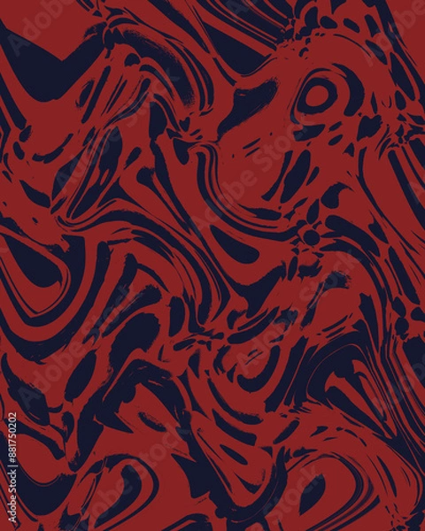 Fototapeta Abstract Detailed Red Grunge Halftone on a Dark Background