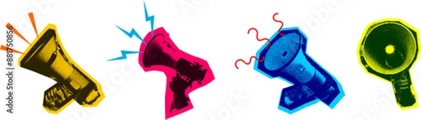 Obraz Pop Art Megaphone Cut Out Vector