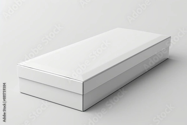 Fototapeta Blank White Box Mockup on Isolated White Background created with Generative AI