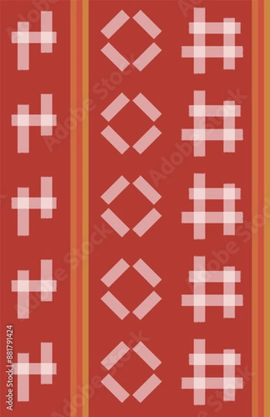 Fototapeta 沖縄の染物の模様をイメージしたイラスト素材