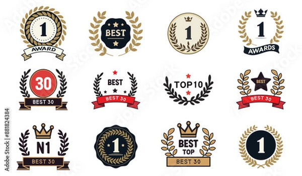 Fototapeta Elements for indicating ratings and awards