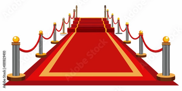 Obraz A red carpet isolated vector icon art illustration