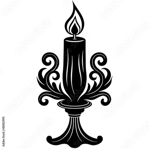 Fototapeta barrack candle vector silhouette